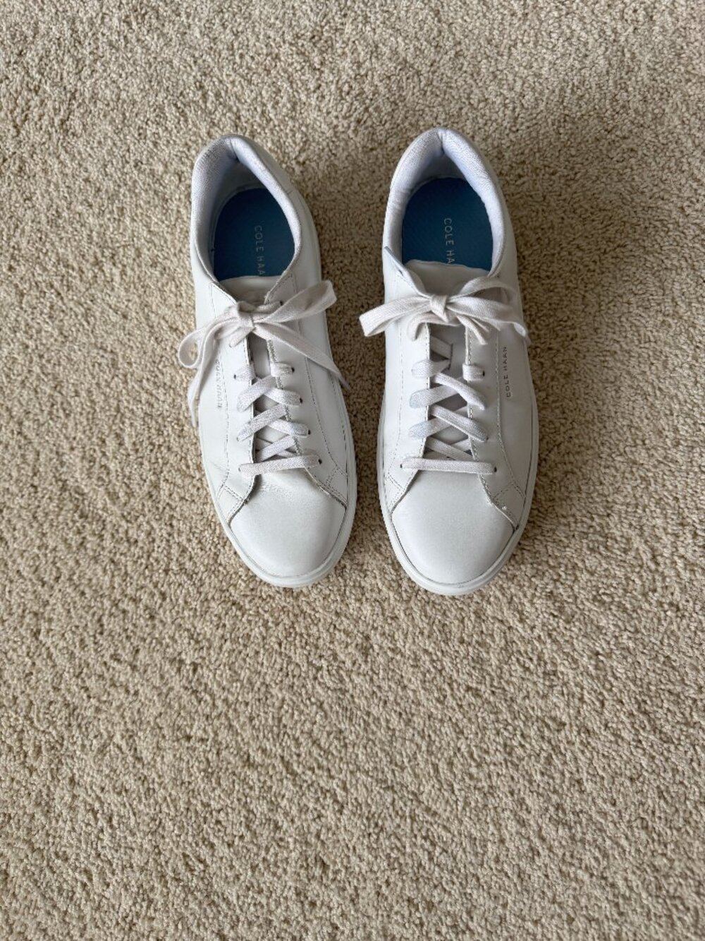 Cole Haan Women's White Leather Lace-up Sneakers Size 10B (Style W2665)